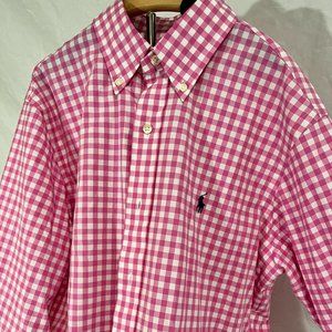Ralph Lauren Classic Fit Gingham Stretch  Long Sleeve  Small Mens